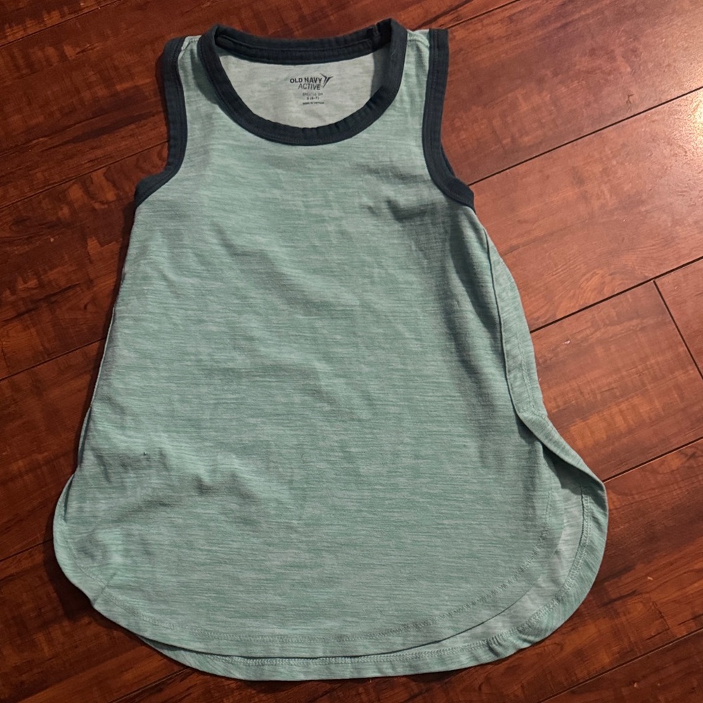 Old Navy Green Tank Top with Navy Trim